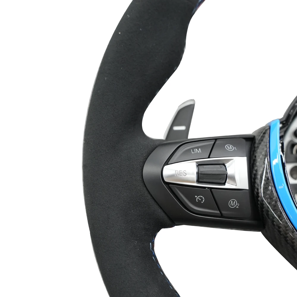 Hochleistungs-Lenkrad aus blauem Carbon für BMW 1/2/3/4 F20 F22 F30 F32 M2 M3 M4 KOMPLETTES SET