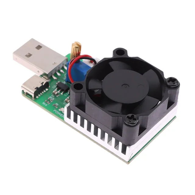 22W 3A Load Tester Electronic Load Test Resistor Module USB&Type C Interface Adjustable Constant Current With Cooling Fan