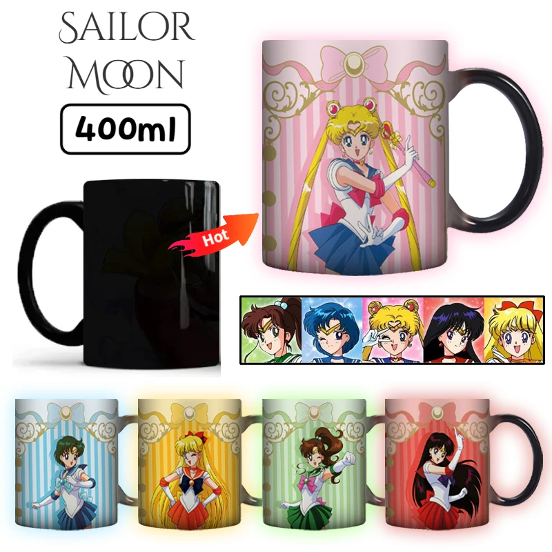 

Sailor Moon Usagi Anime Magic Color Changing Mug Tea Cup Unique Ceramic Coffee Cup Best Gift for Friends Hot Heat Sensitive Cups