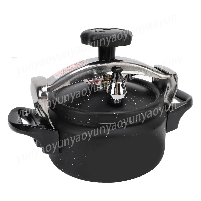 1.5/2/3L Black Pressure Canner, Aluminum Alloy Pressure Cooker,Compound Bottom,  Explosion Proof, Multi-Stove Compatible
