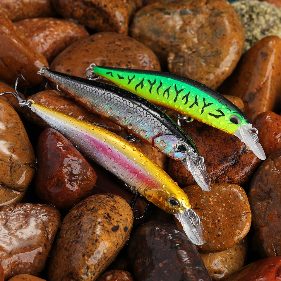 WALK FISH 85mm 8g Floating Minnow Fishing Lure 3D Eyes Wobblers Artificial Hard Bait Crankbait Bass Pike Jerkbait Fishing Tackle