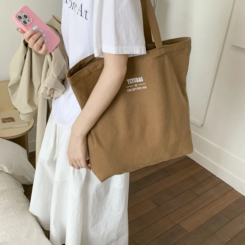 

Корейская сумка через плечо для женщин, трендовая парусиновая большая женская сумка 2025 года, модная сумка-шоппер на молнии, дизайнерские женские сумки