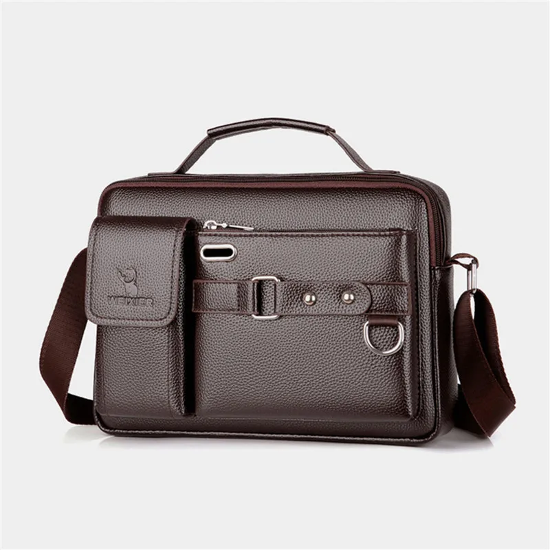 

2024 New Men Shoulder Bag For 10.4" Ipad PU Leather Business Handbags Men Messenger Bags Fashion Man Crossbody Bag