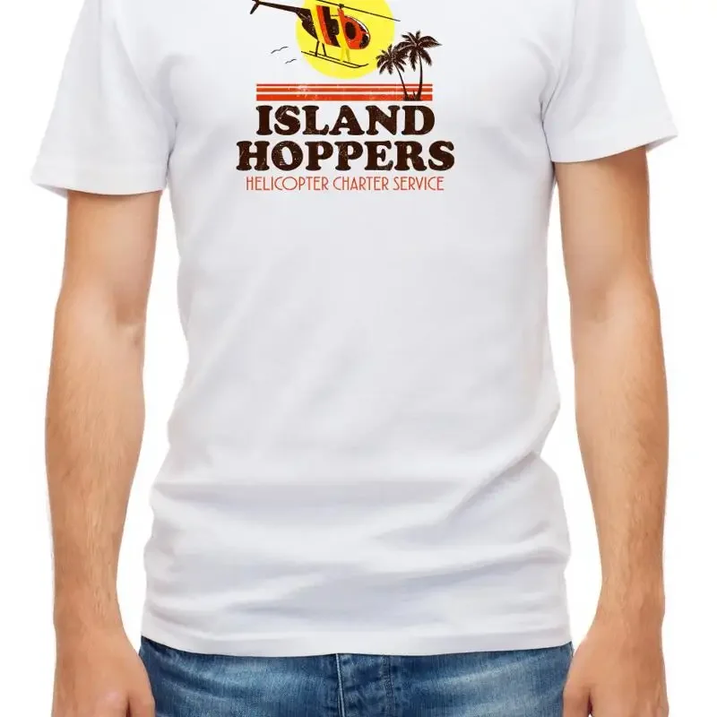 Island Hoppers Helicopter Short Sleeve White Men s T Shirt C055