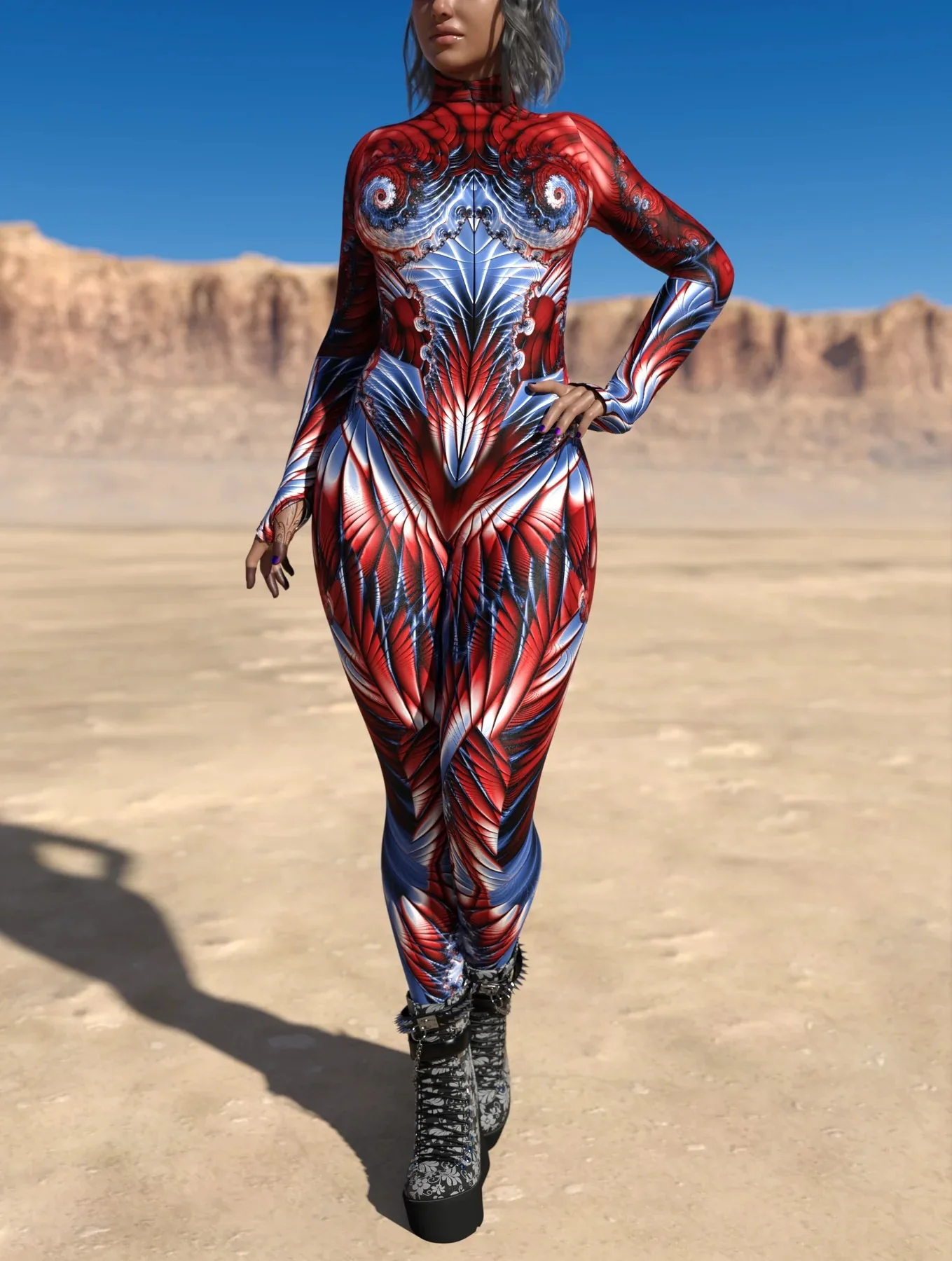 Damen Herren Muskel-Mensch Wüste Dazzle in Sieben Farben 3D-Druck Verkleidungs-Jumpsuit Halloween-Party Cosplay-Kostüme Outfit – Detail 14