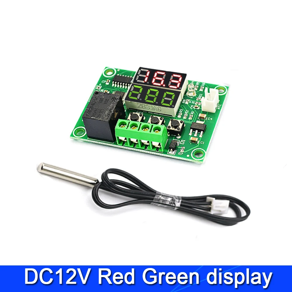 50PCS W1209 DC 5V 12V heat cool temp thermostat temperature control switch temperature controller thermometer thermo controller