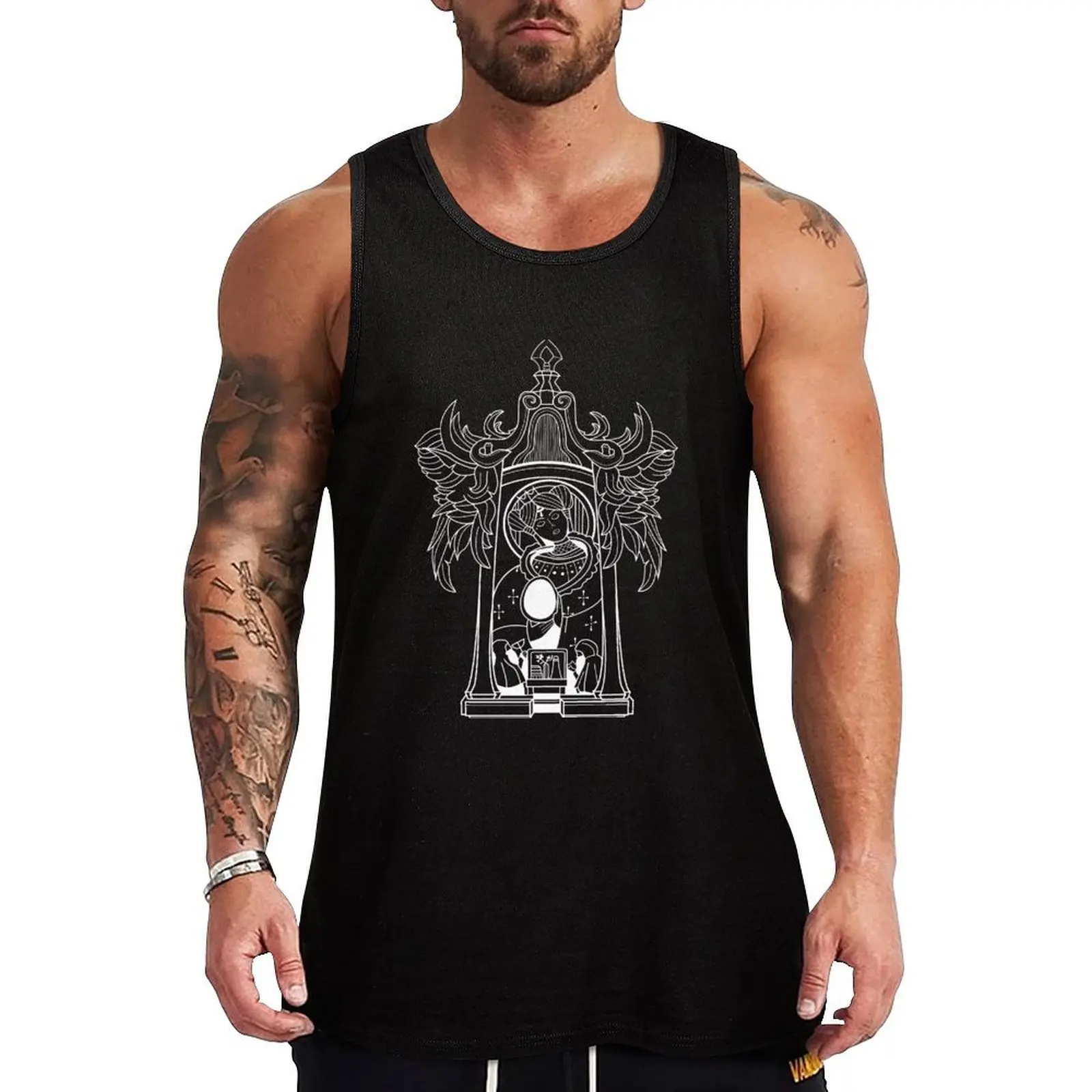 

Demon's Souls - Archstone of the Tower Queen (White) Tank Top Sportswear for men cotton t-shirts man sports suits