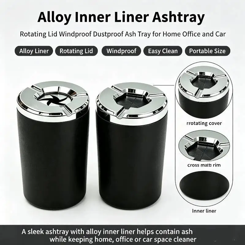 Car Ashtray Anti-fly Ash with Cover High-grade Sense Artifact for Automatic Men's Cars Car Interior Accessories Rotate The Cove