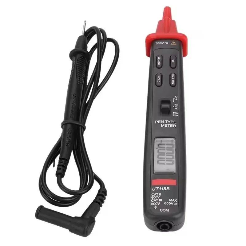 

UT118B Digital Multimeter AC DC Voltage Detector Resistance Capacitance Tester Pen Non-contact Voltage Tester withLED Flashlight