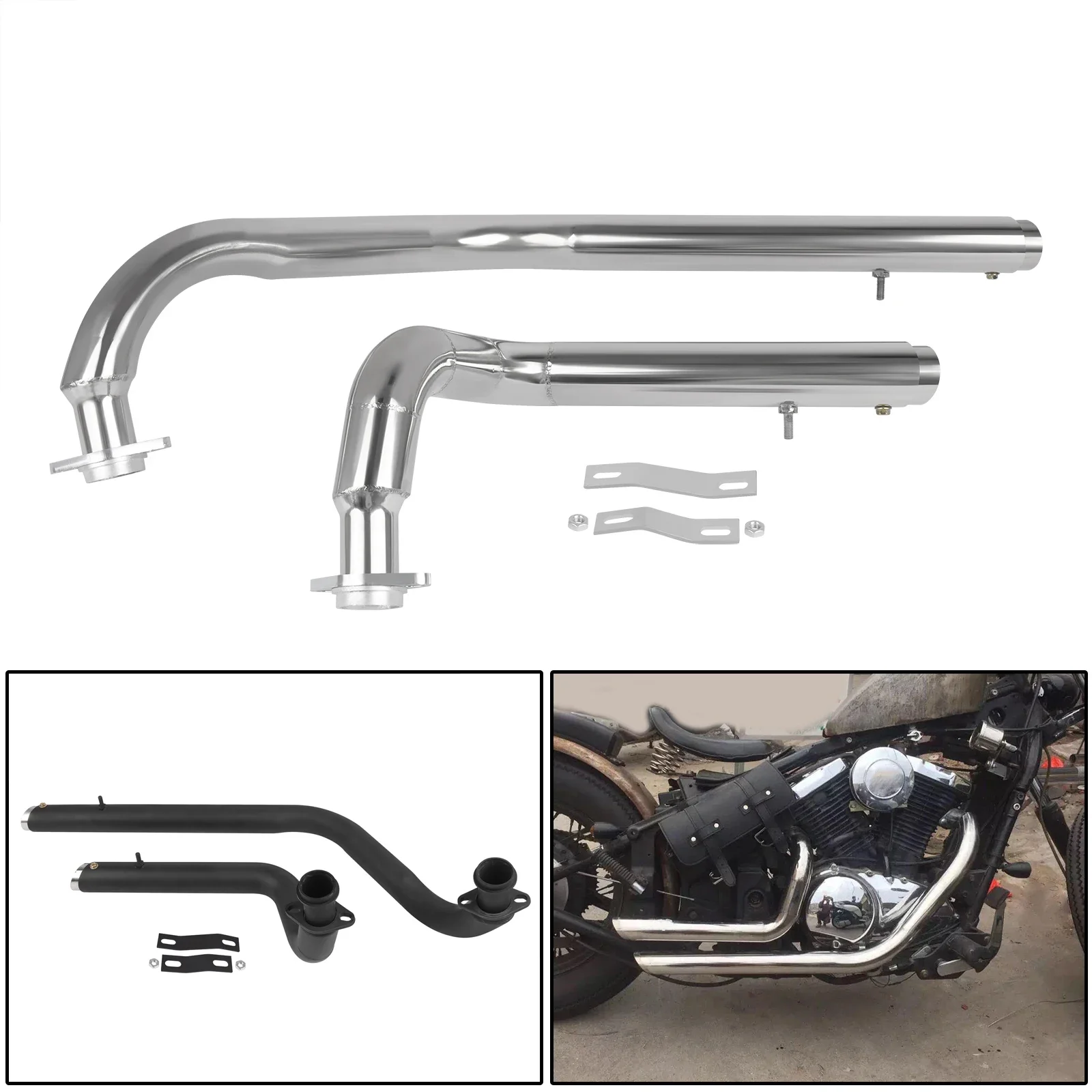 For Kawasaki Vulcan 800 S EN800 VN800 S800 VN400 All Years Motorcycle Exhaust Pipe With Muffler Kit Vent Pipe