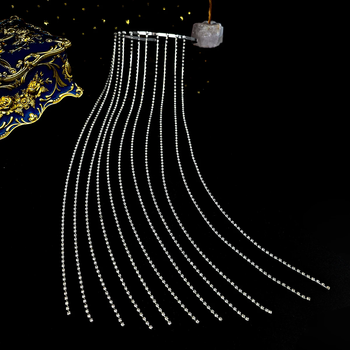 Europe and the United States Fashion Tassel Hair Band Exquisite Rhinestone Hair Bands for Women Banquet Head Ornament