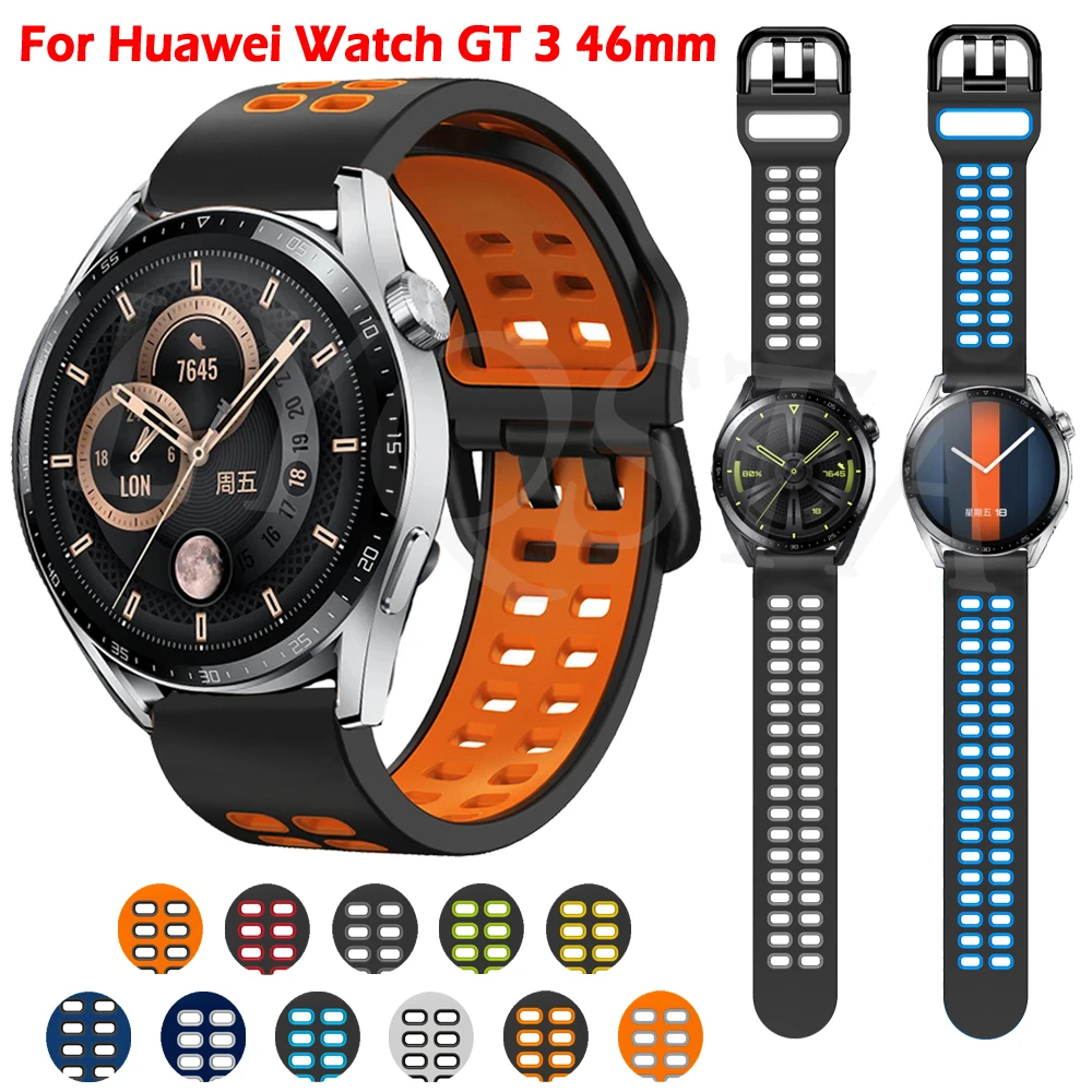 

20 22mm Smartwatch Bands For Huawei Watch GT3 GT 3 Pro 43 46mm Bracelet Sport Silicone Strap GT 2 GT2 Pro Watchband Replacement