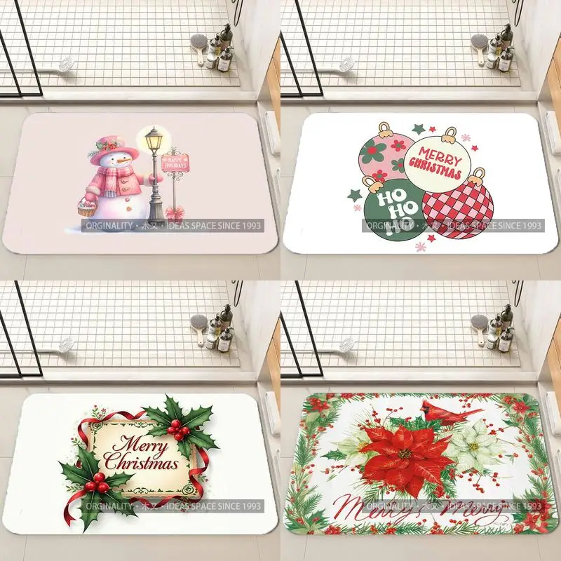 

Cute Snowman Holiday Mat Living Room Decoration Home Sofa Non-Slip Carpet Study Bedroom Tatami Children'S Soft Floor Mat