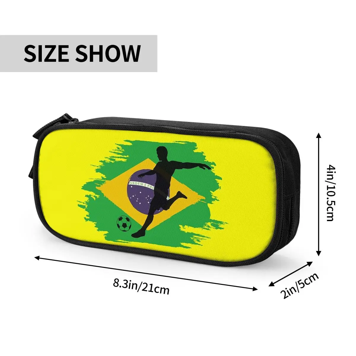 Abstract Brazil Brazilian Flag Art Design Pencil Cases for Student School Pen Box Pencil Bag Large Capacity Pencil Pouch