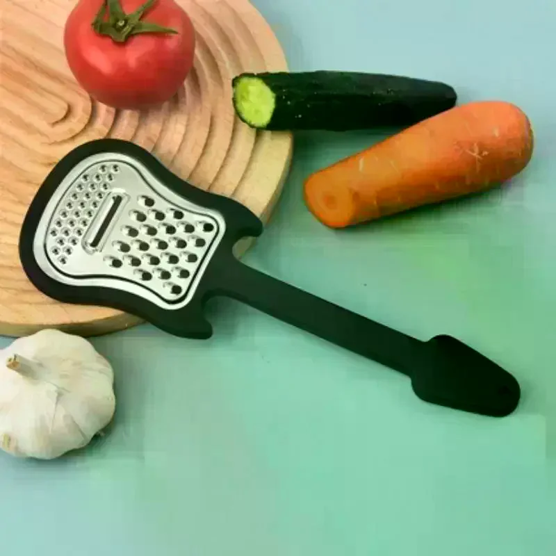 Shaped Multifunctional Vegetable Grater Stainless Steel Blade Non Slip Handle For Cheese Garlic Cucumber Shredding Guitar