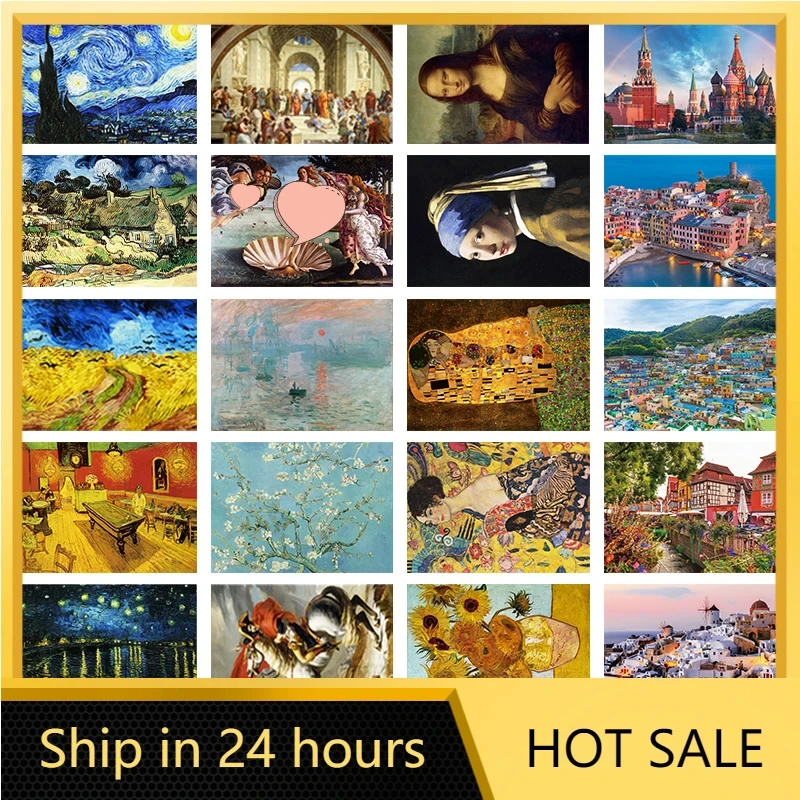 MaxRenard 50*70cm Jigsaw Puzzles 1000 Pieces Assembling Picture Van Gogh Painting Starry Night Art Puzzles Toys for Adults Games