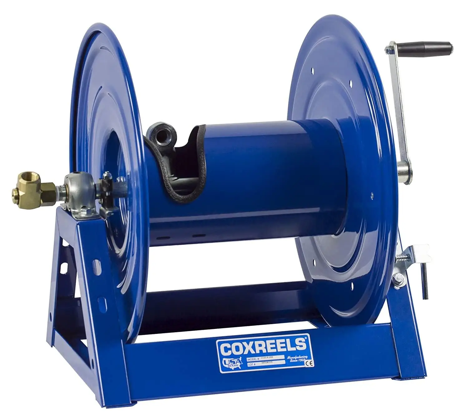 1125-5-175 Steel Hand Crank Hose Reel - 3,000 PSI - Holds ¾” x 175' Length Hose - Perfect for Air Compressor, Garden