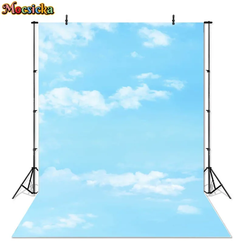 

Blue Sky White Cloud Scenery Backdrop Natural Landscape Baby Shower Birthday Party Decor Background For Photography Photo Studio