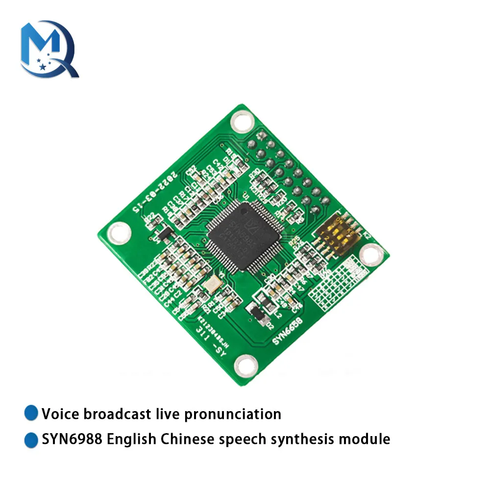 SYN6988 Chinese English Speech Synthesis Module UART SPI Communication Interface Low Power Consumption Audio Decoder Board