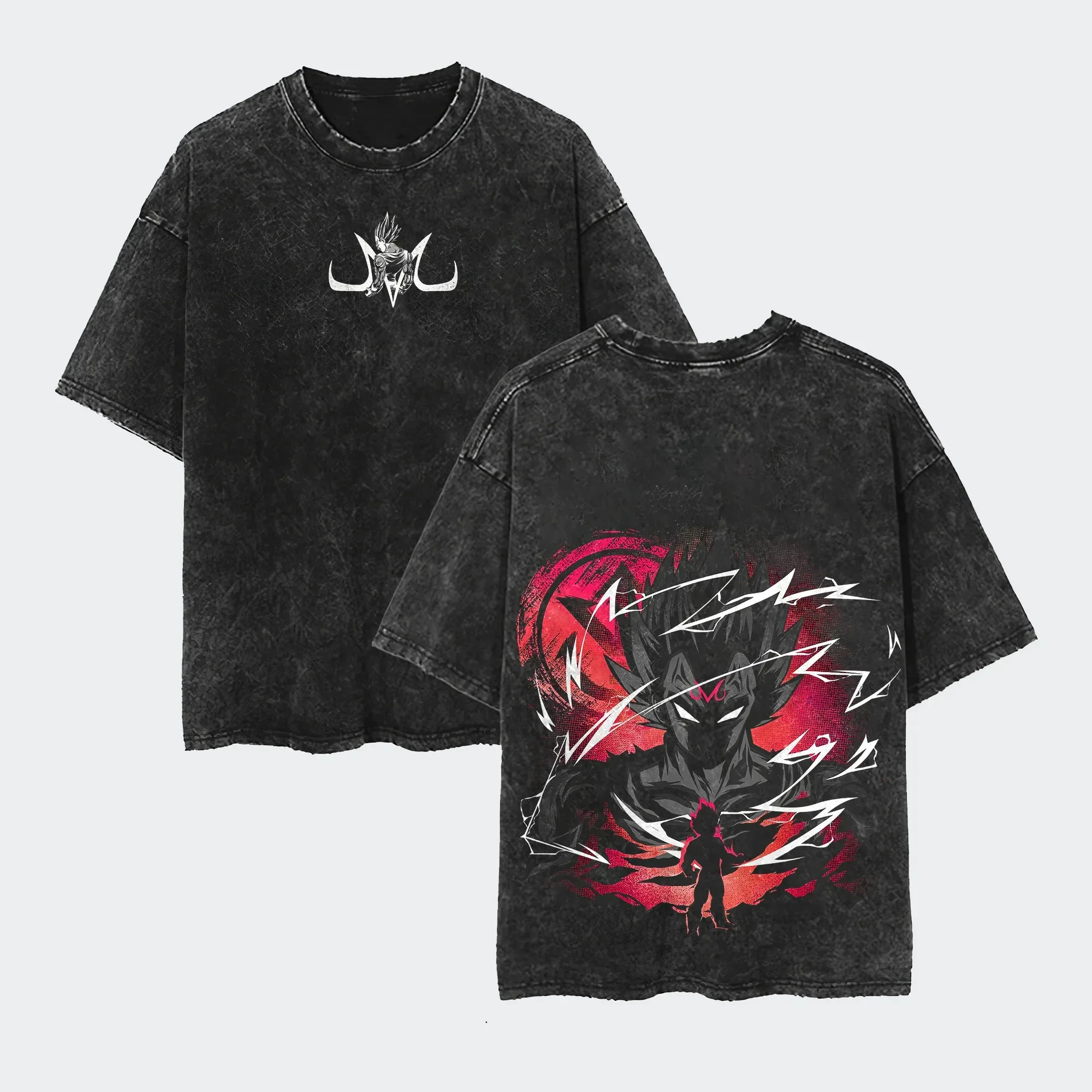 

Japanese Anime Dragon Ball Cotton Print T-Shirt Retro Cotton Washed Short-sleeved T-shirt for Men and Women Y2K Harajuku Tee Top