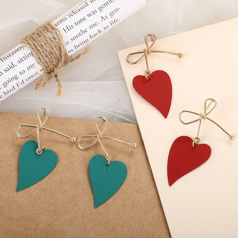 New Heart Women orecchini pendenti nodo Color oro Top orecchini pendenti coreano Trendy Ear Jewelry aretes de mujer modernos