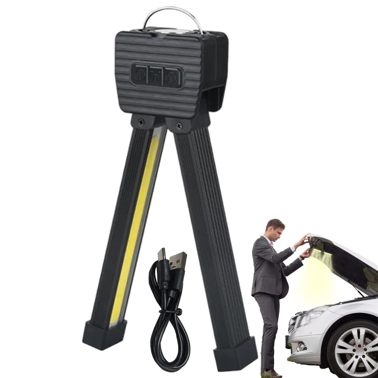 Waterproof Led Flashlight Portable Gym Lamp Light Handheld 7-grades  Lighting With Hook for Garage Workshop Camping