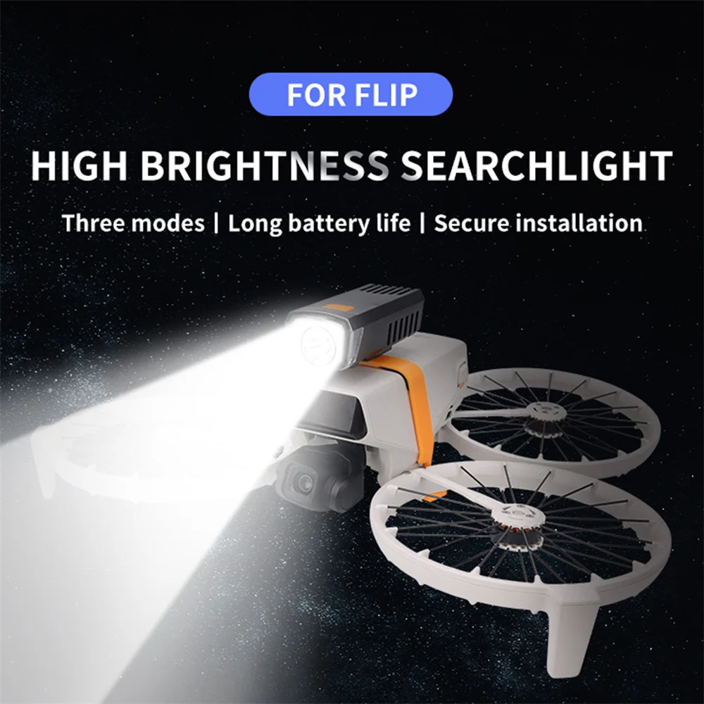 1pc High Brightness Searchlight + Top Mounting Bracket Night Flight Drone Navigation Light for DJI FLIP Lighting Accessories
