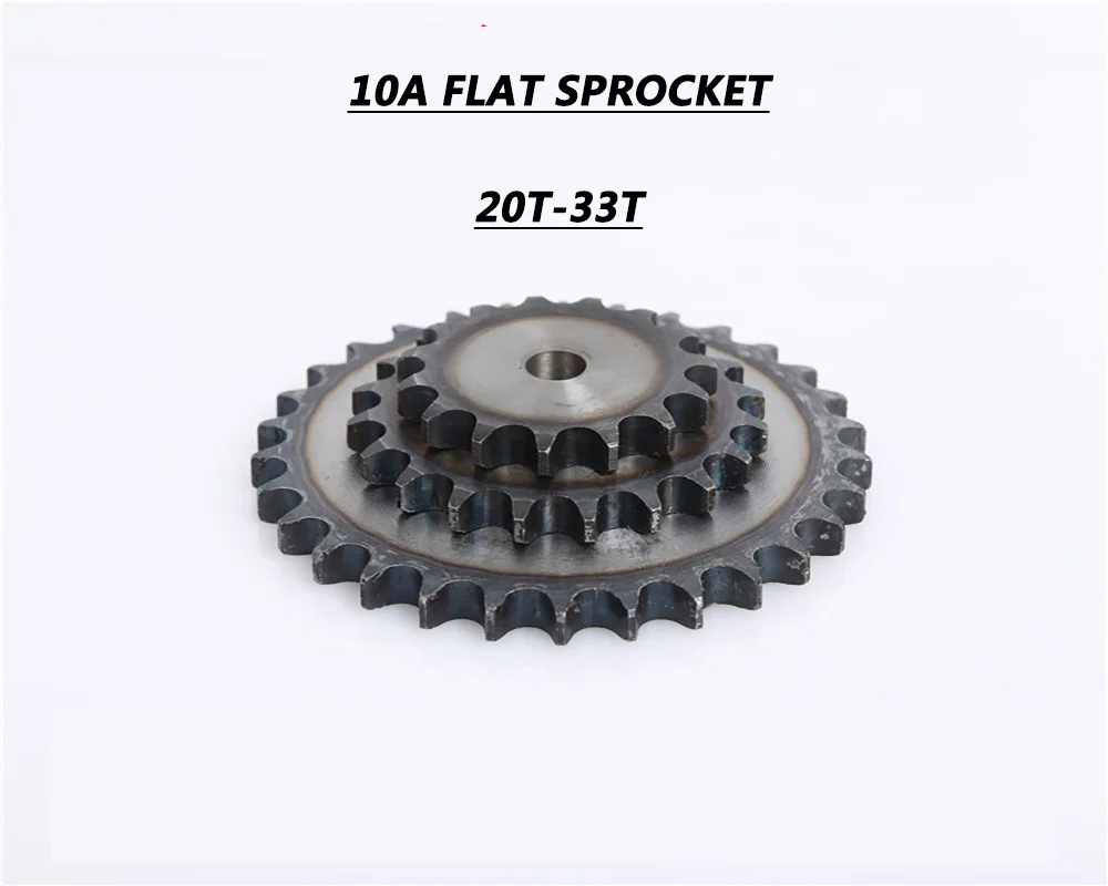 10A Flat Chain Gear 20/21/22/23/24/25/26/27/28/29/30-33 Teeth Industrial Flat Sprocket Wheel Carbon Steel Tooth Pitch 15.875mm