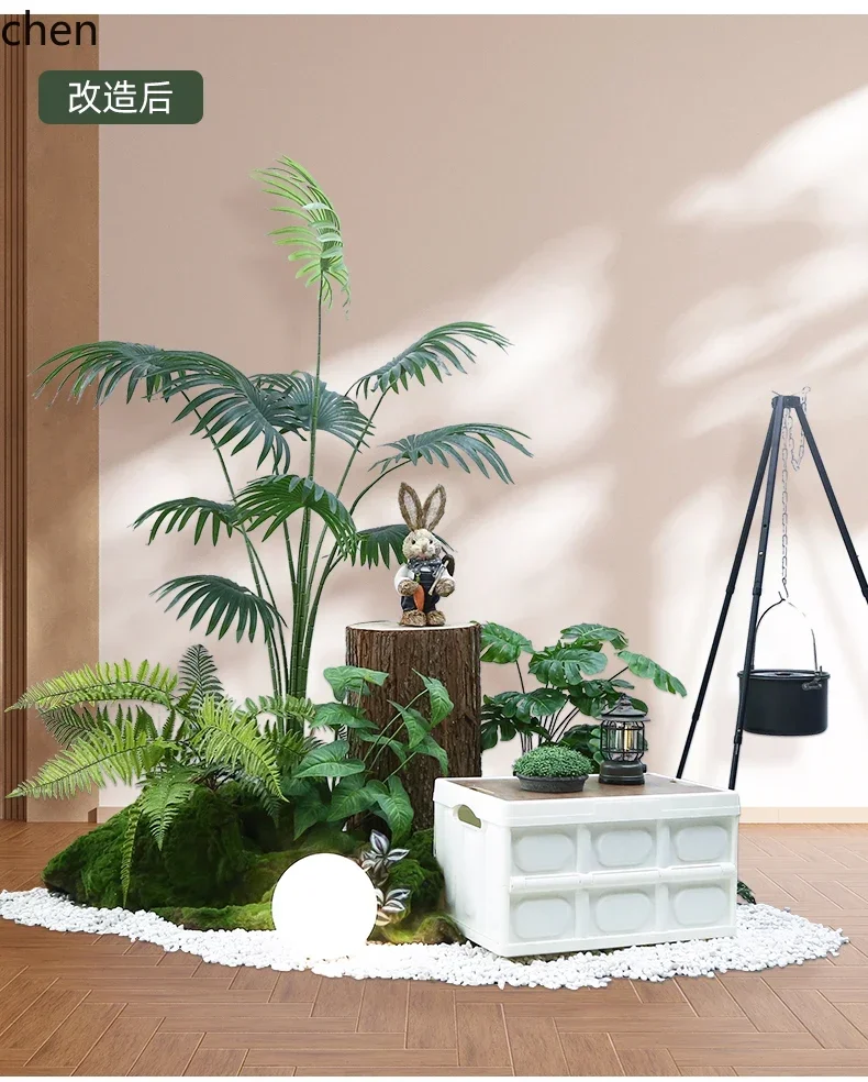 DSACamping Series Artificial Green Plant Landscape Combination Living Room Indoor Large Potted Plant Window Decoration