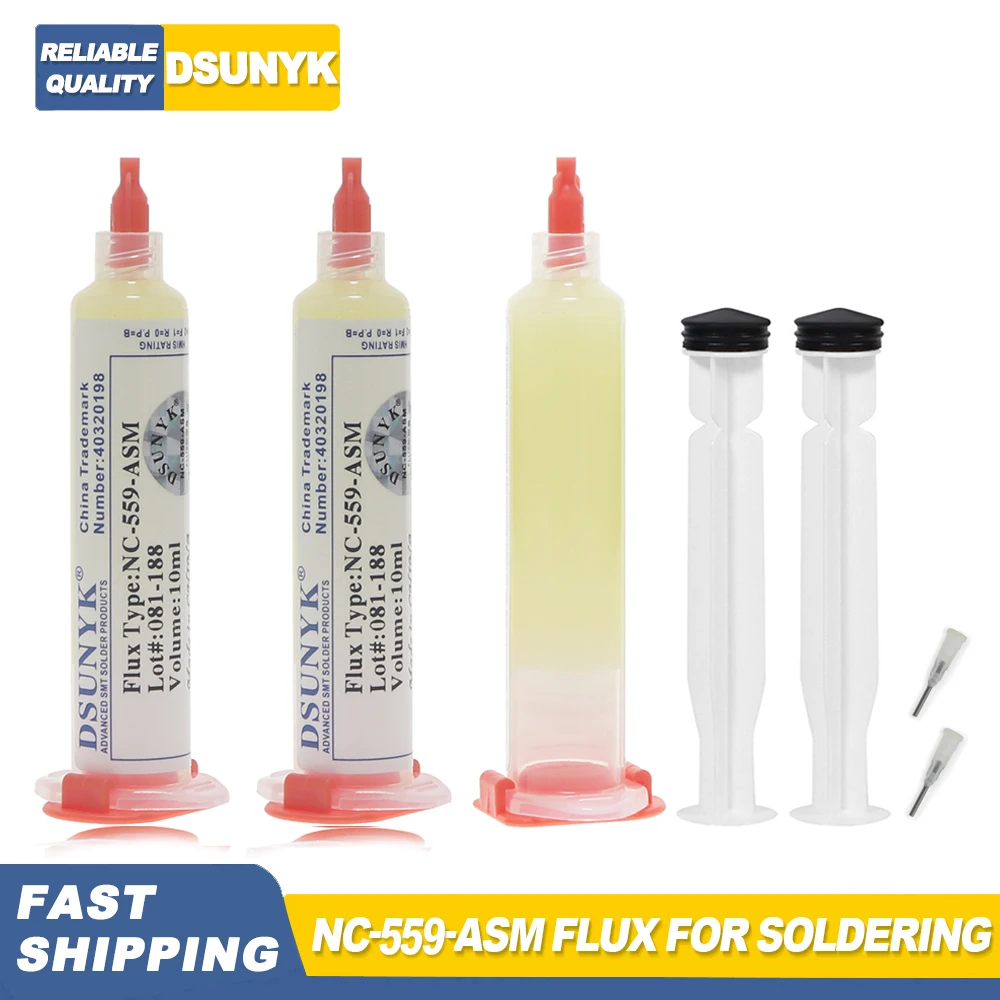 10cc Reballing Solder Flux Paste High Quality NC-559 Solder Paste for SMT BGA SMD PGA PCB Repair Tools+Needles Rework Tools