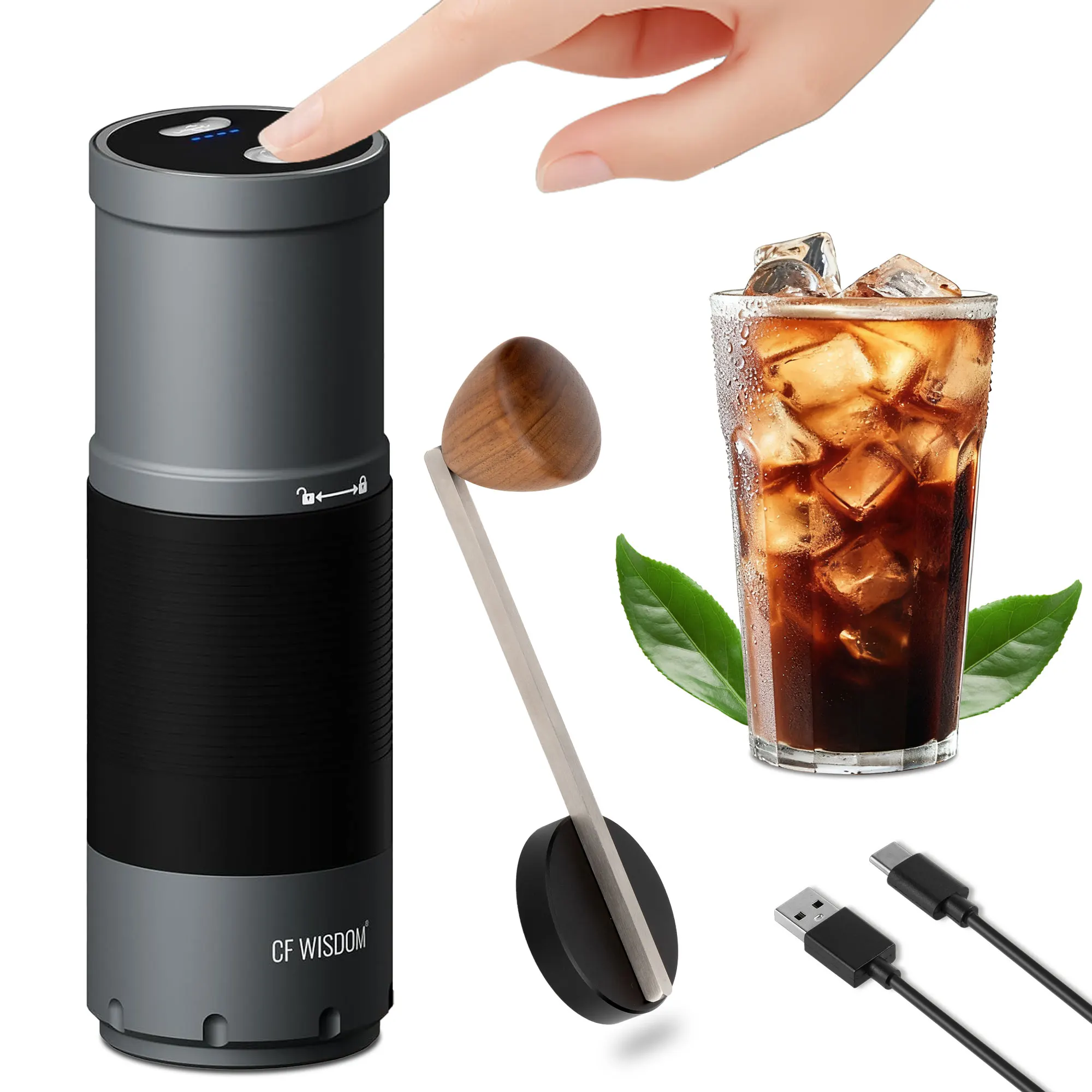 

Portable Electric Coffee Grinder – Dual Mode Manual & Electric Grinder Manual with Adjustable Grind Settings Good Christmas Gift