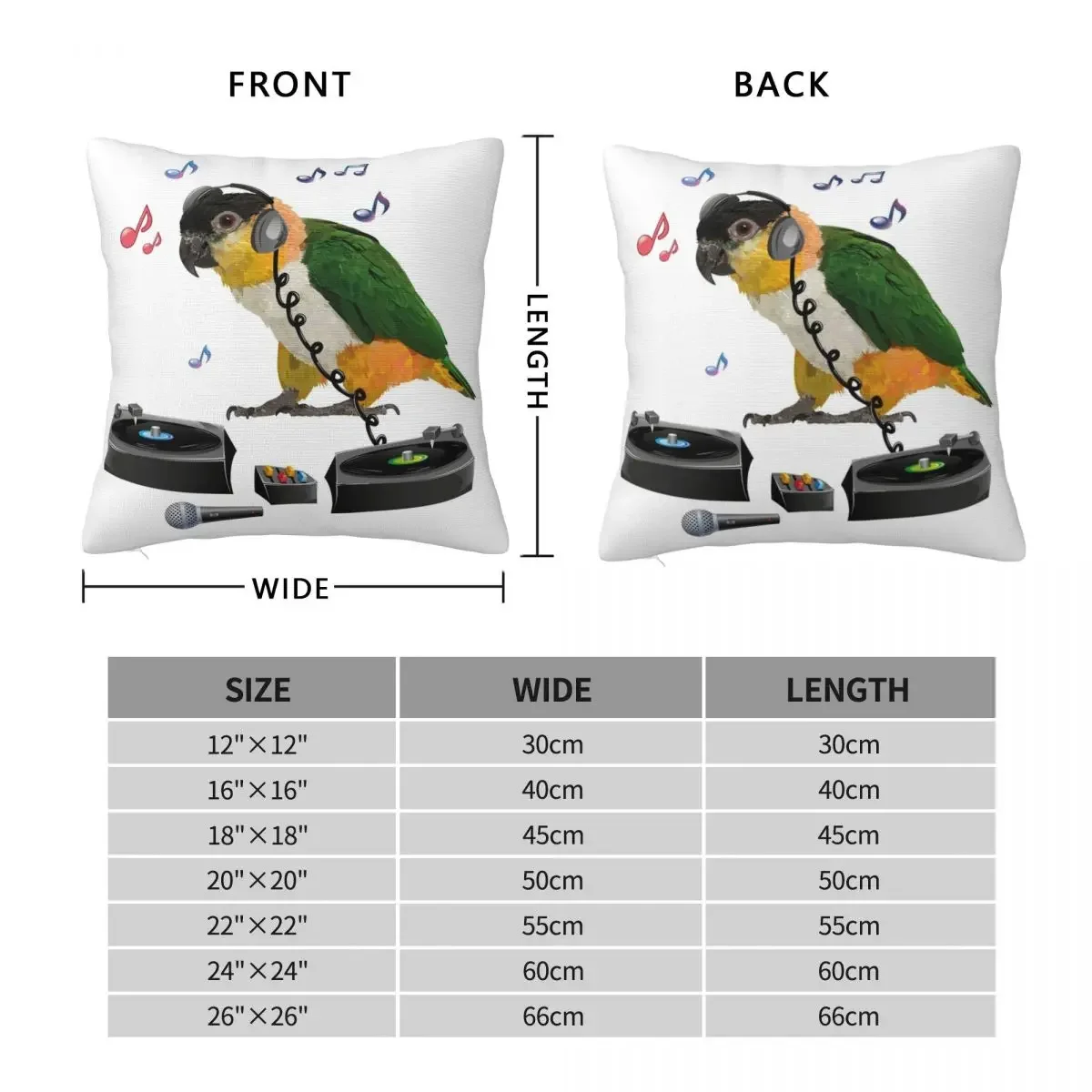 Caique Pillowcase Polyester Linen Velvet Creative Zip Decor Pillow Case Car Cushion Cover