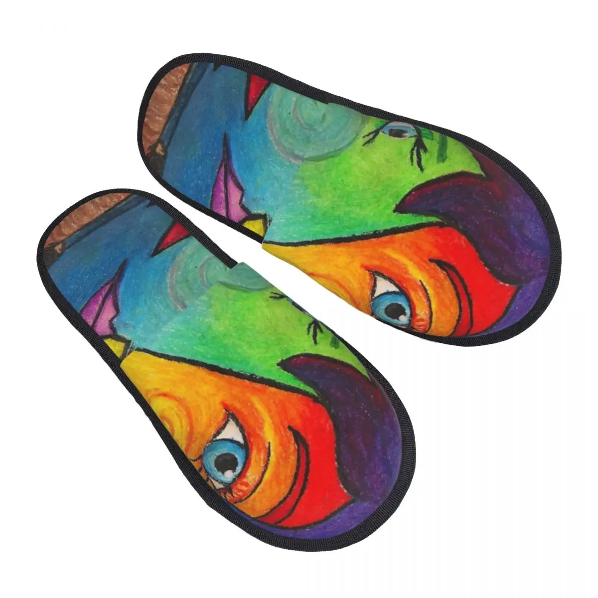 Custom Print Women Pablo Picasso Two Faces House Slippers Warm Spanish Artist Memory Foam Fluffy Slipper Indoor Outdoor Shoes