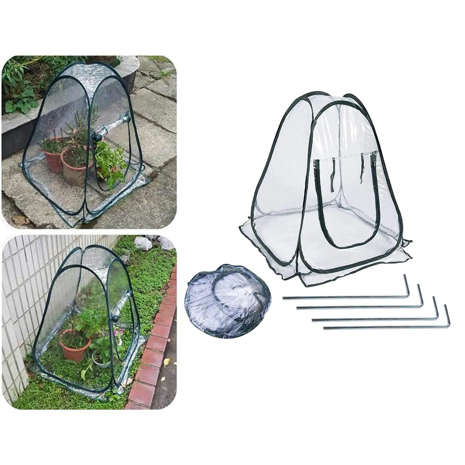 Portable Mini Greenhouse, popped Up Small Collapsible PVC Cover for Backyard Gardening Plant Shelter