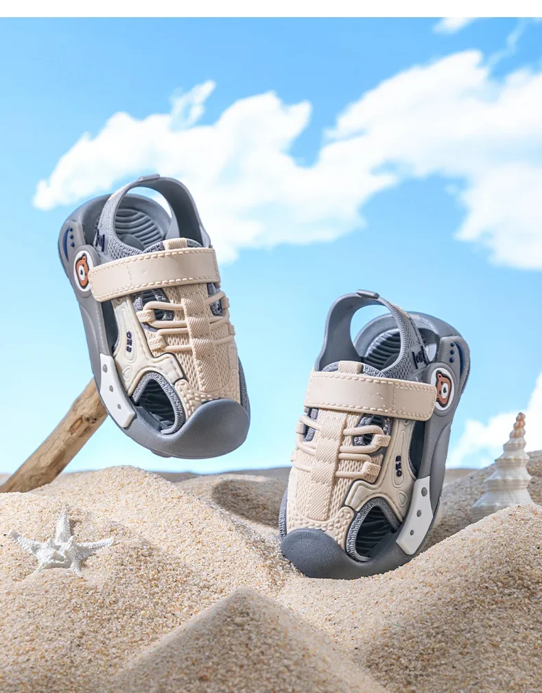 2026 Neue Sommer Jungen Zehensandalen Weiche Sohle Rutschfeste Kinder Baby Weichsohlen-Klettverschluss Strandschuhe Kleinkindsandalen – Detail 18