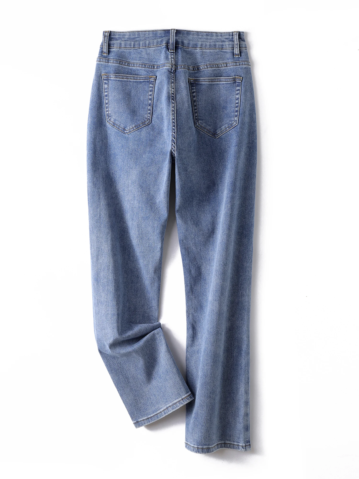 Plus Size Straight Women Jeans High Waist Curvy Lady Women Jeans Washing Full Length Slim Denim Jeans for Mom 100 Kgs Women Jean