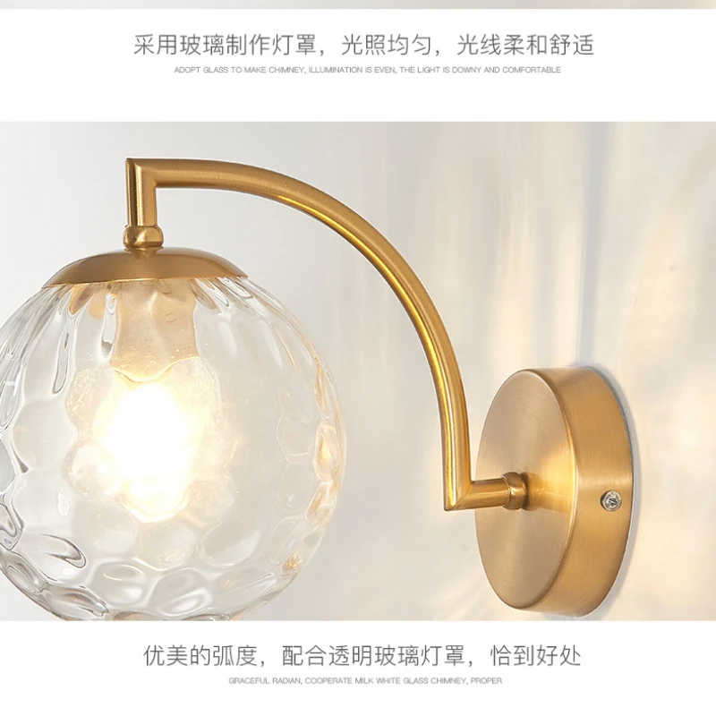 Modern Led Wall Lamp color Glass wall Light Nordic Minimalist Living Bedroom Bedside Sconce Dining Kitchen Indoor Light Fixtures
