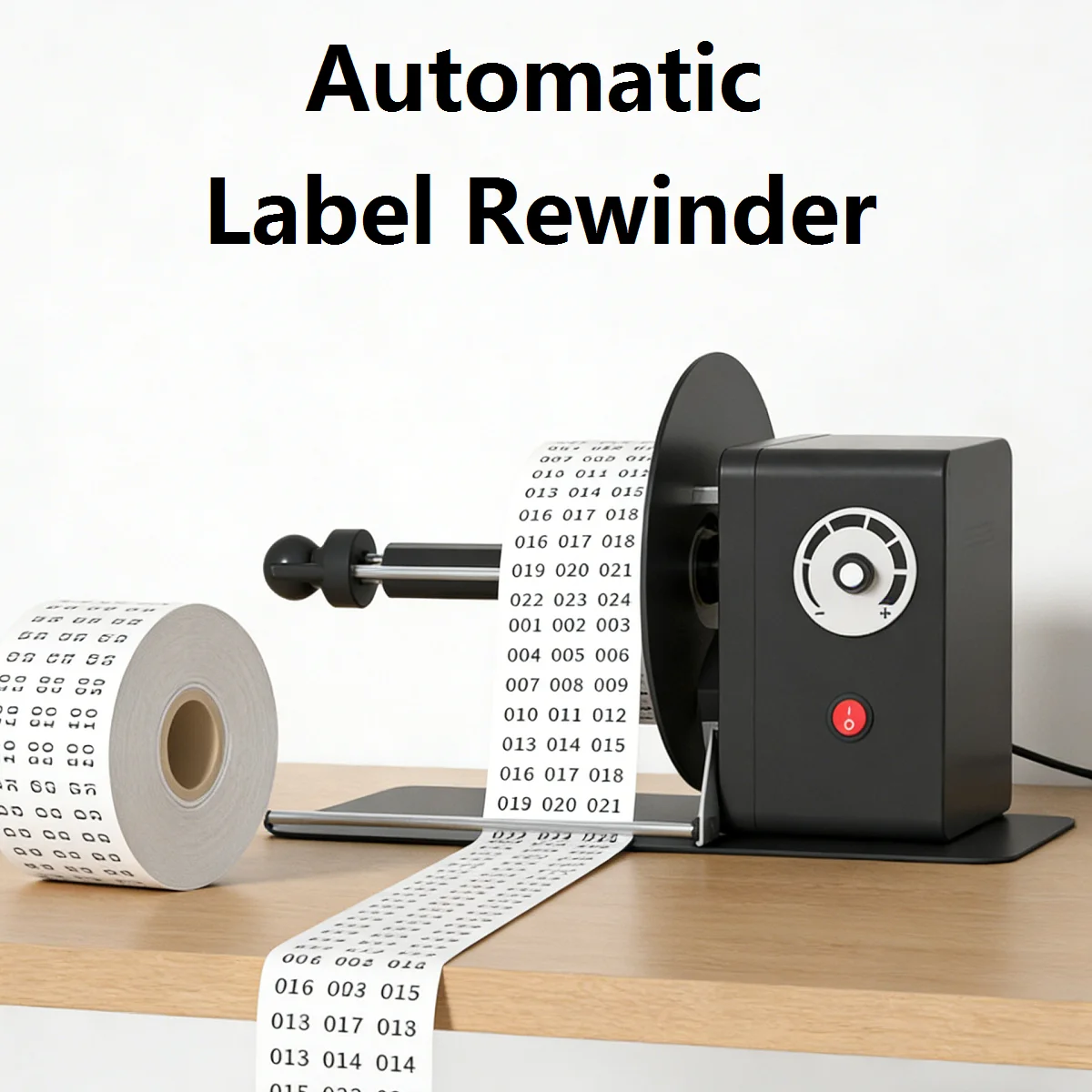 Stepless Speed Adjustable Label Rewinder Auto-sensing Barcode Label Dispenser for Industrial and Office Label Rewinding Projects