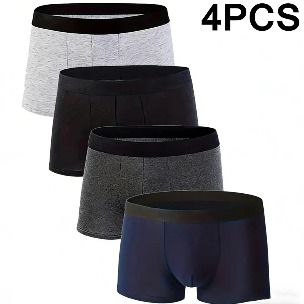 

4-Pack Men's Boxer Briefs Ultra Soft Comfortable Skin-Friendly Snug Fit Breathable Lightweight Casual Underwear