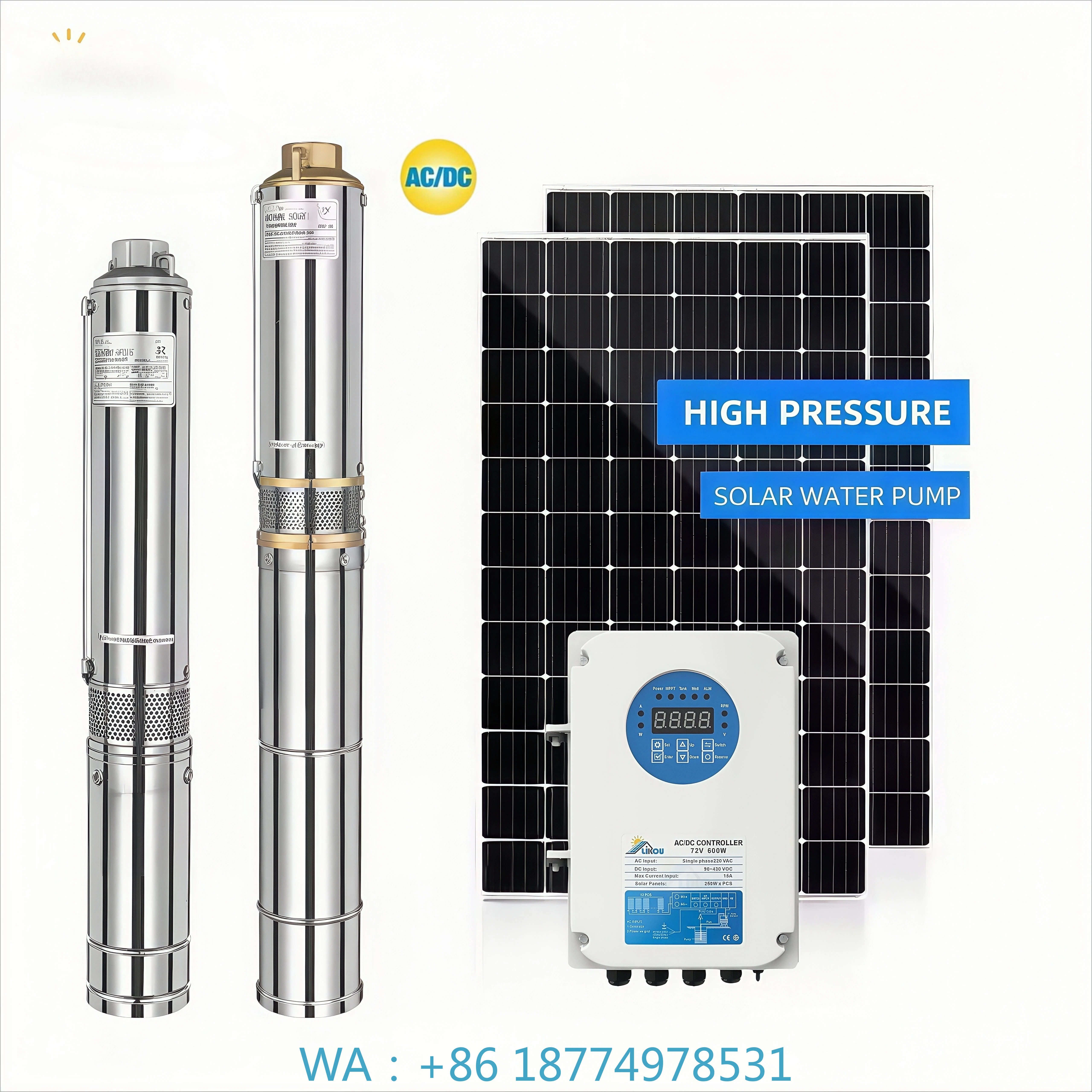 Pump Plastic Impeller Solar Pump Deep Well Pump With Built Controller Likou 3inch 1100W Solar Screw Water