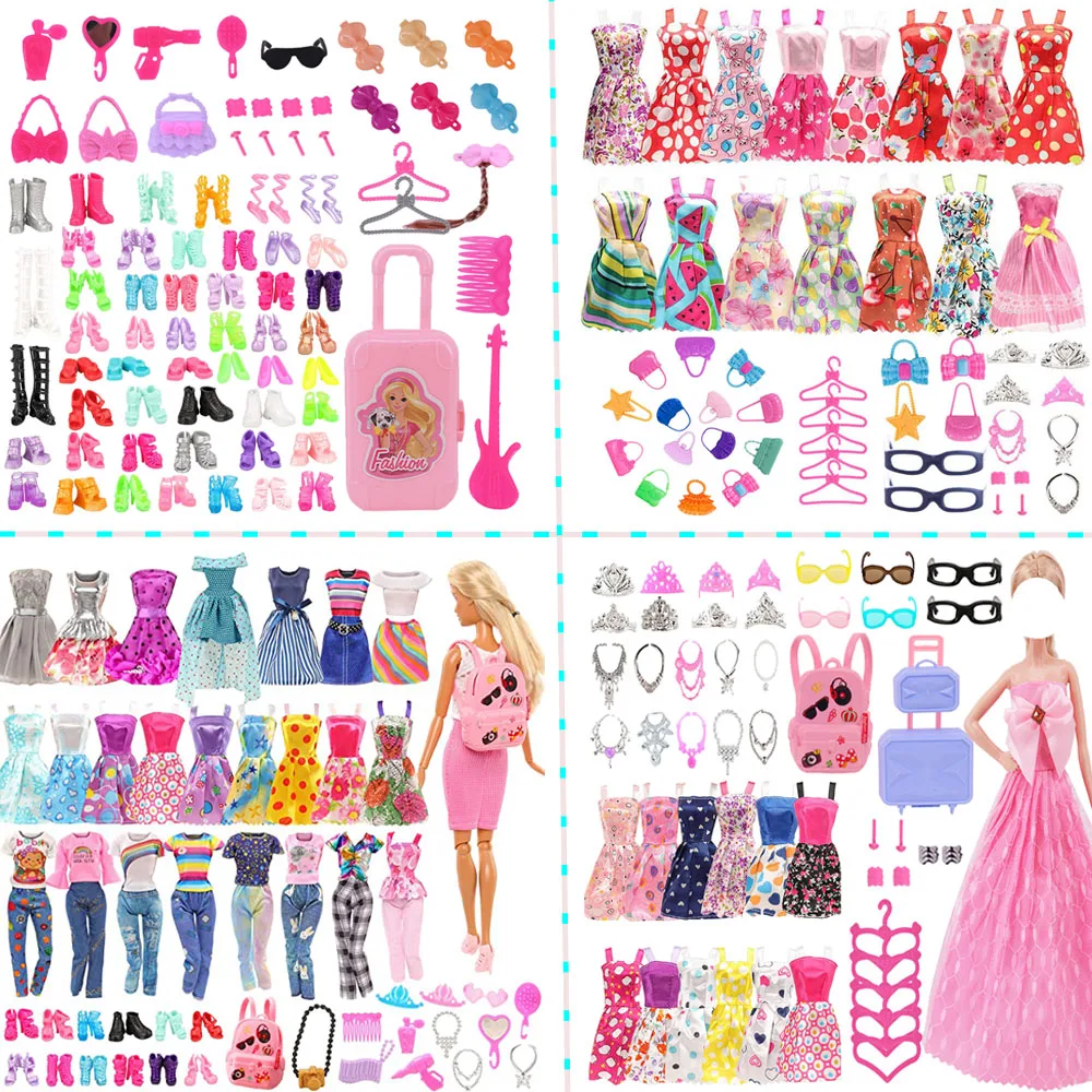 

Несколько аксессуаров для кукол/одежды, платья, обувь, сумка, очки, вешалка для ювелирных изделий, милые аксессуары для кукол 30 см и BJD, игрушка в подарок для девочек