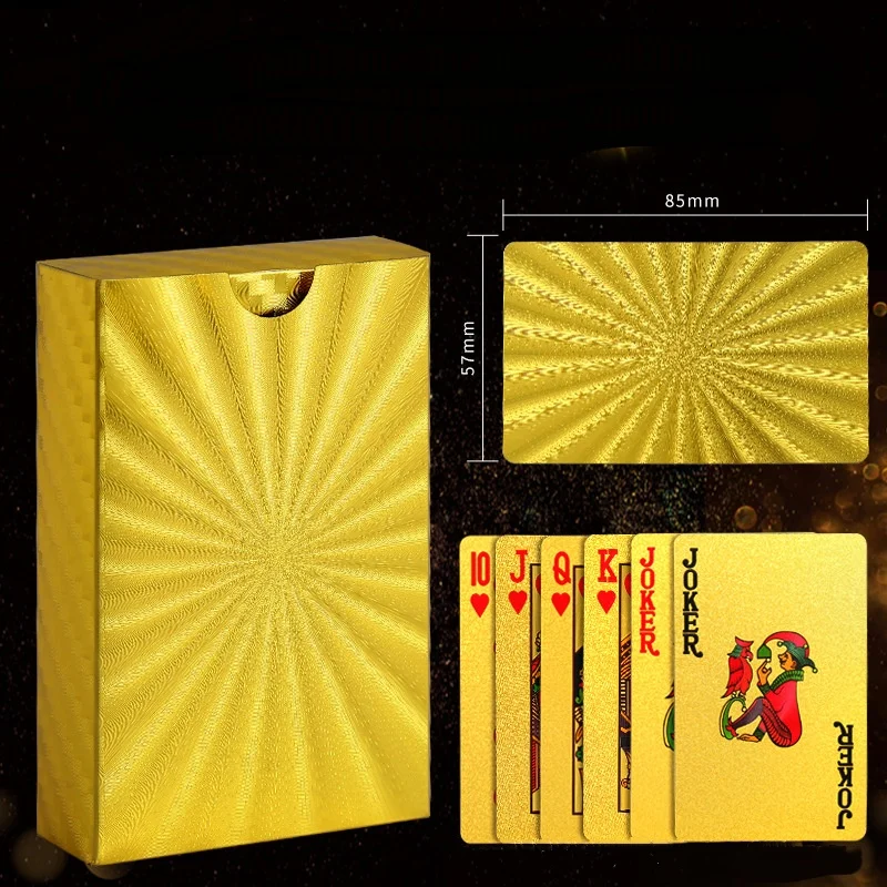 

Luxury Gold Foil Playing Cards Waterproof Deck Poker Cards Durable Poker Cards for Game Party Favors Christmas Birthday Gift