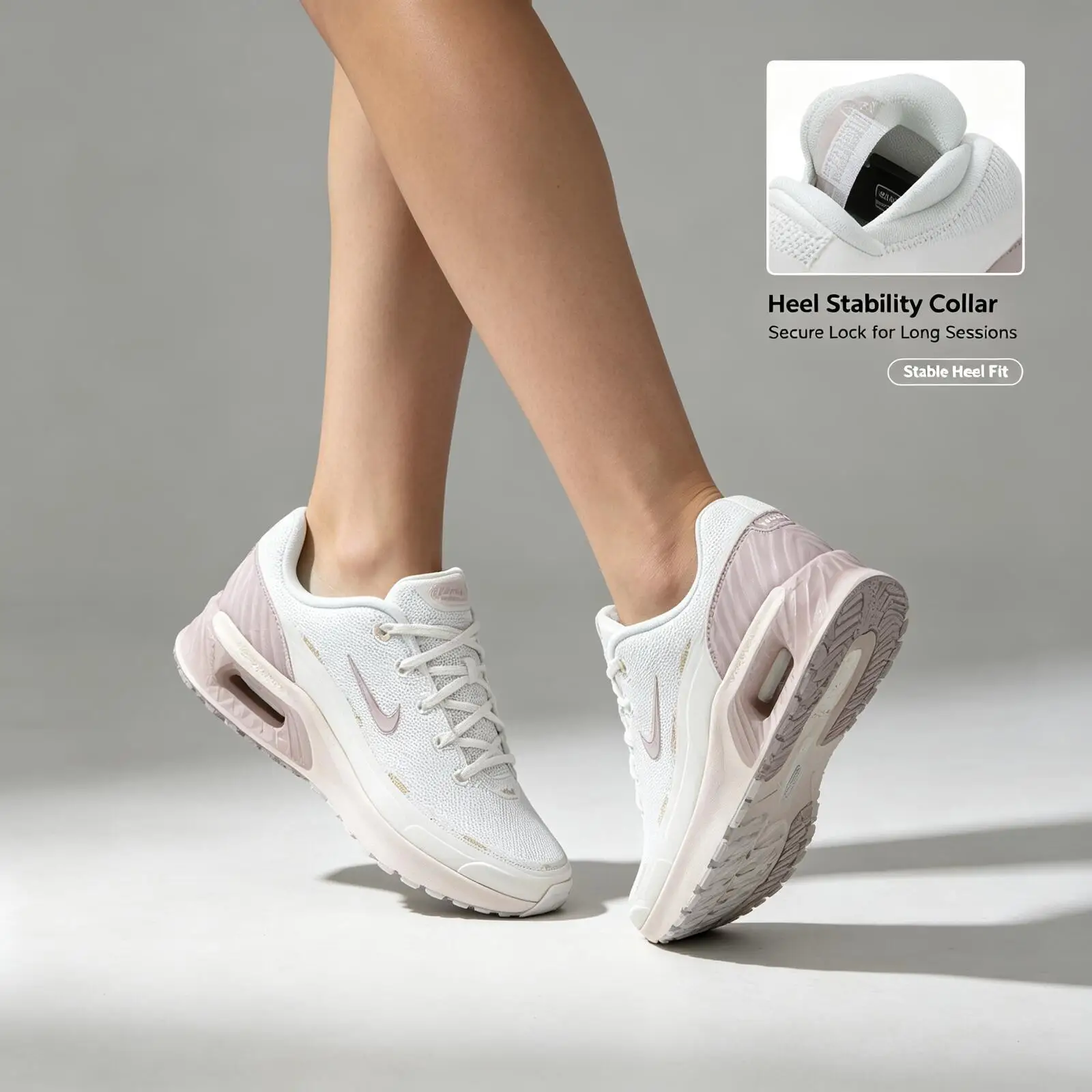 Nike Women's White Gray Gold Training Sneakers Breathable Non-Slip Running Shoes Comfortable Athletic Footwear for Gym Sports - view 2