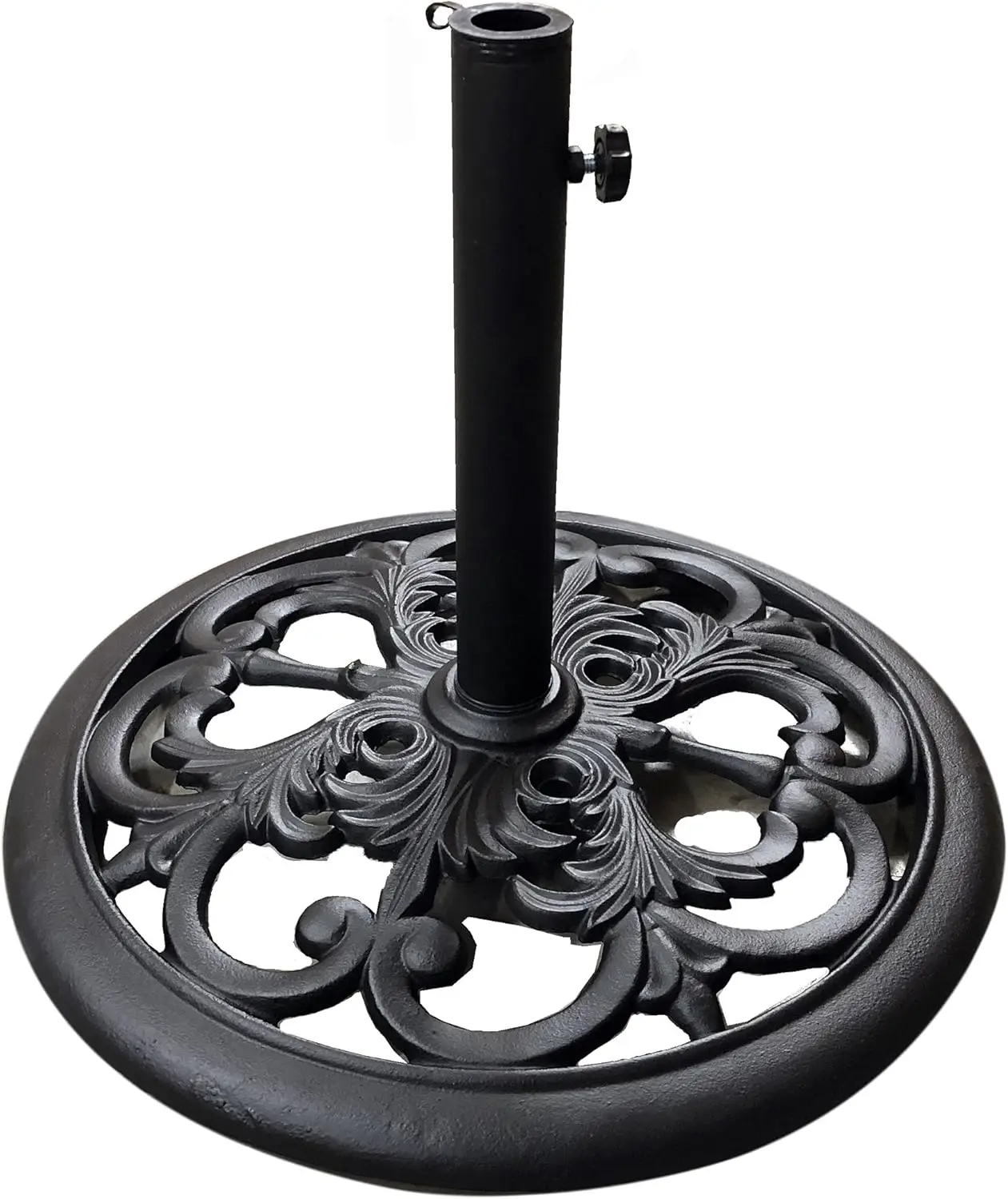 

30 Pound Black Powder Coated Cast Iron Umbrella Stand