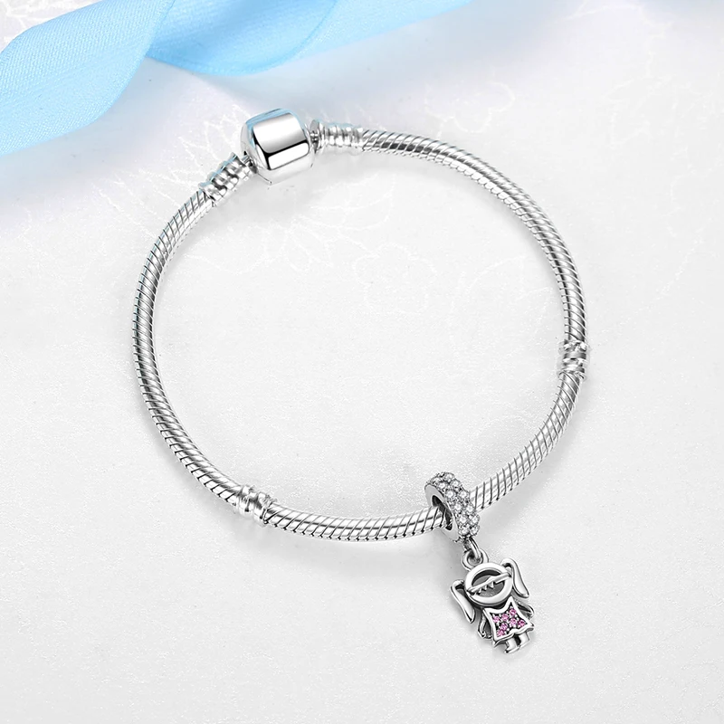 Dijes de Plata de Ley 925 originales para mujer, cuentas de cristal compatibles con pulseras Pandora, collares, joyería artesanal