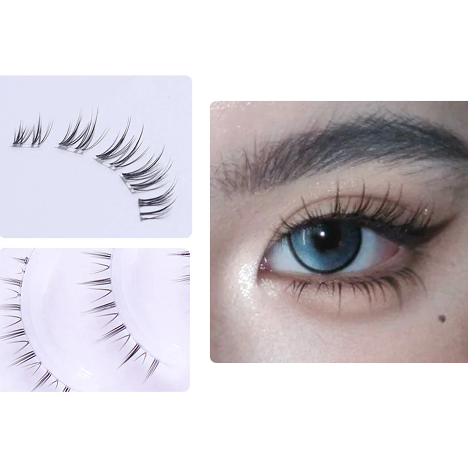 Natürlich aussehende künstliche Wimpernverlängerung für den unteren Wimpernkranz, 5 Paar, 4–6 mm, vergrößert die Augen, geschwungene, dichte, falsche Wimpern für das tägliche Make-up – Detail 3
