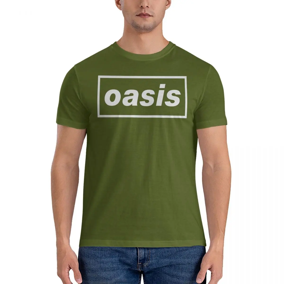 Teeth T-Shirt Men O-Oasis Vintage Pure Cotton Tees O Neck Short Sleeve T Shirts Graphic Tops