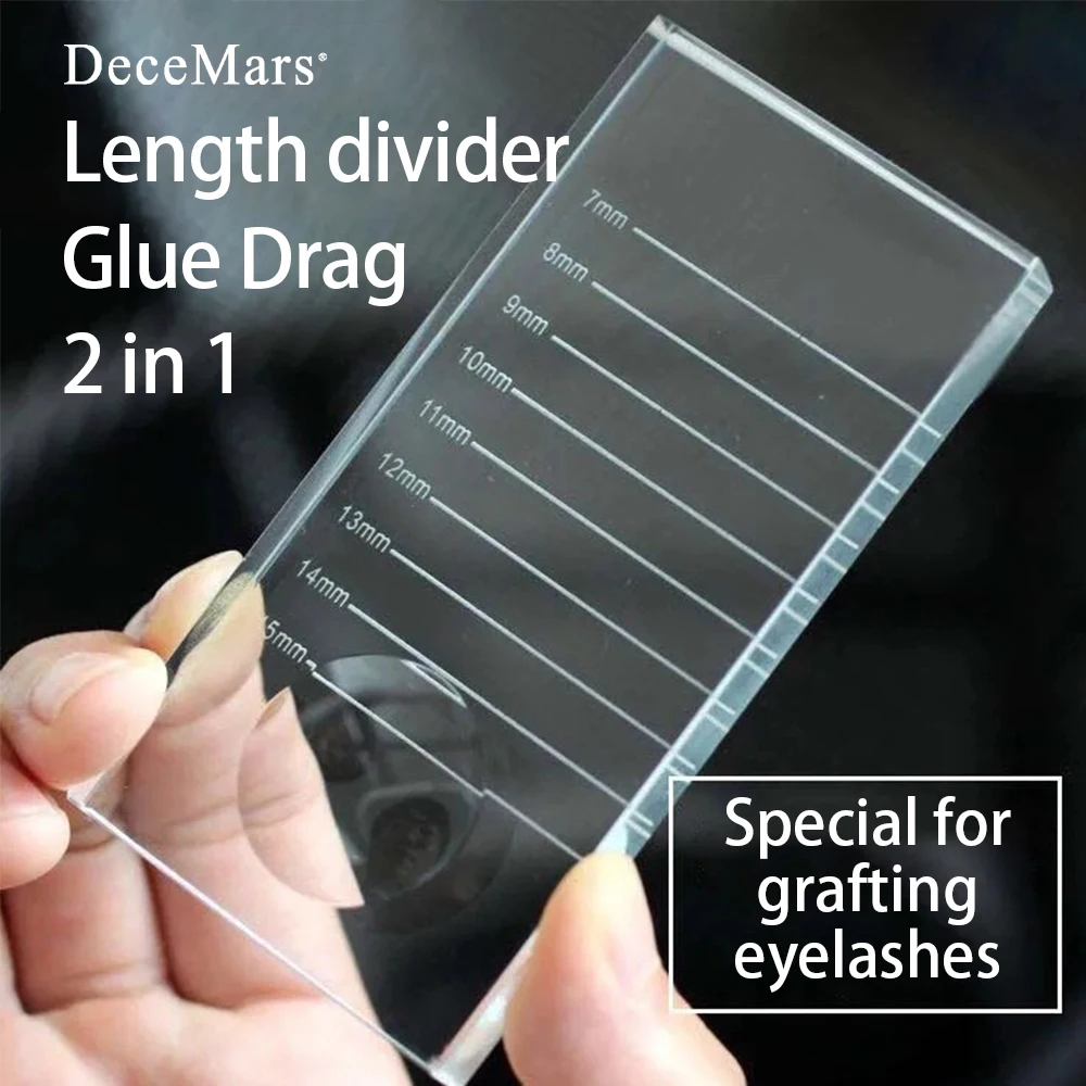 2-In-1 Eyelash Extensions Tray Crystal Glass Adhesive Glue Stand Pallet Holder for False Eyelash