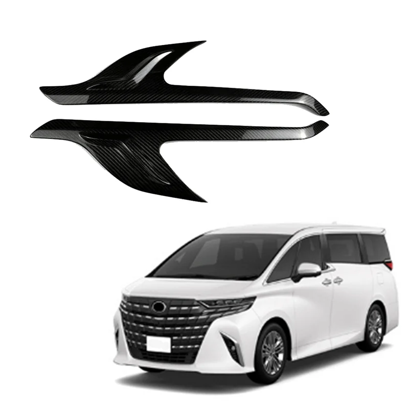 

Car Front Headlight Eyebrow Head Light Eyelid Eyebrow Carbon Fiber Trim For Toyota Alphard Vellfire 30 Series 2015-2023