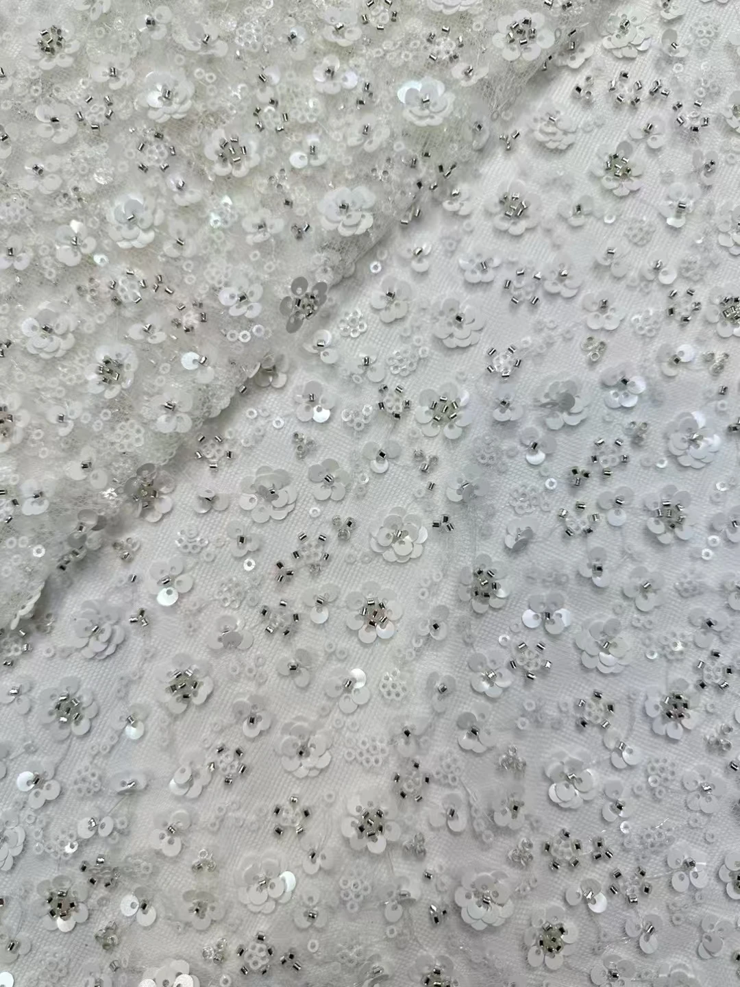 Madison-Latest African Lace Fabric, Luxury French Sequins, Mesh Lace Fabric, High-end Handmade Beaded for Wedding, 2023